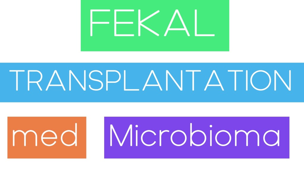 Fekal transplantation med microbioma. Vit bakgrund.
