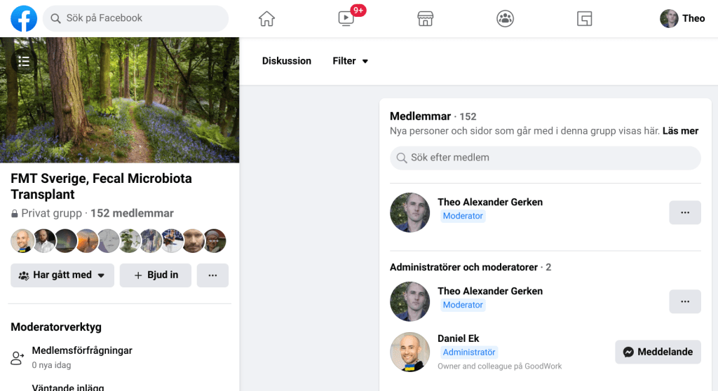 FMT Sverige facebook grupp. Grupp drivs av Daniel Ek ch Theo Gerken.