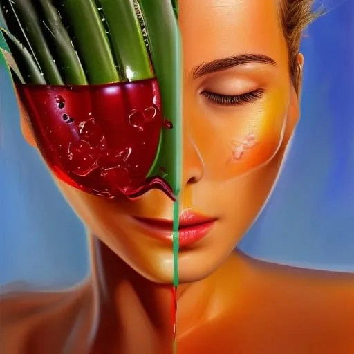 Aloe vera för åldrande hud ai bild.