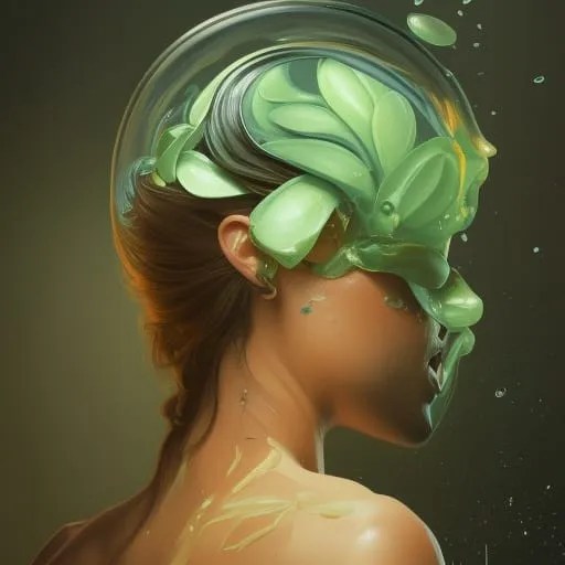 AI genererad aloe vera bild med en tjej.