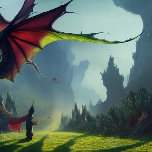 Stor drake ute och flyger.