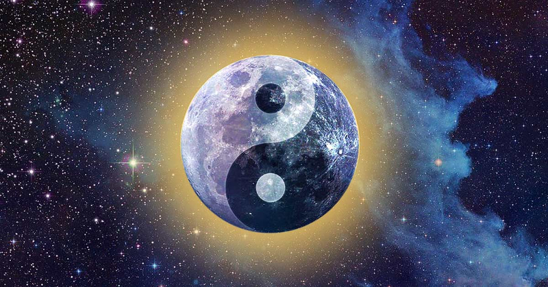 yin yang rymnden konst.