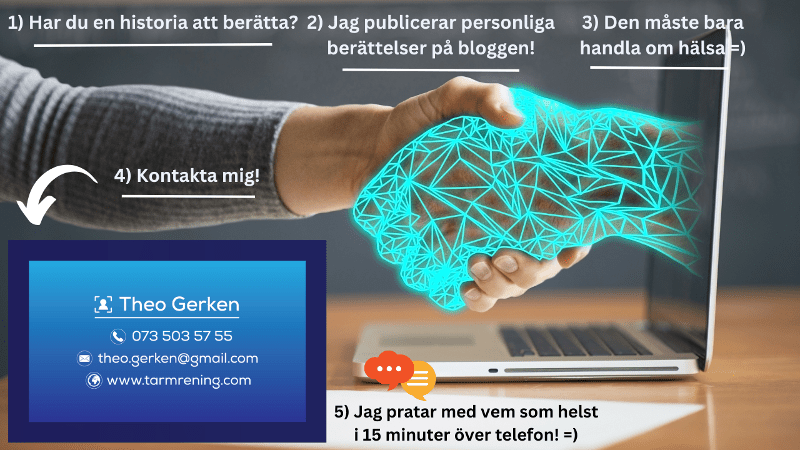 Theo Gerken visitkort Historia Blogg Hälsa Kontakta Mig Prata Telefon.