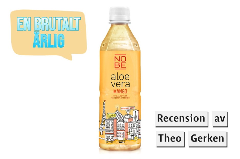 aloe vera mango dryck en brutalt ärlig recension av Theo Gerken med vit bakgrund