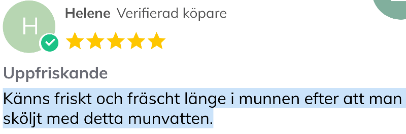 Helene Verifierad Köpare Känns friskt och fräscht i munnen av Dr Organic Aloe Vera Munskölj.